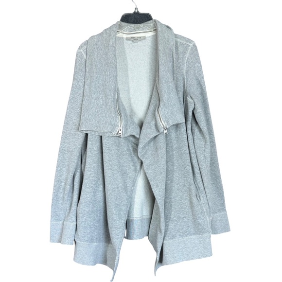 All Saints Mila Dahlia Sweatshirt Grey Zipper Oversized Cardigan Women's Size M - Picture 4 of 12